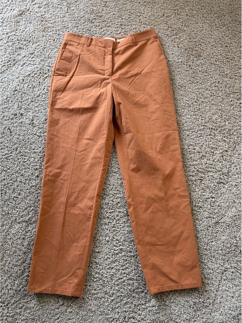 NWT Lafayette 148 New York Clinton Pant Rich Clay Rust Brown Straight Leg Size 8